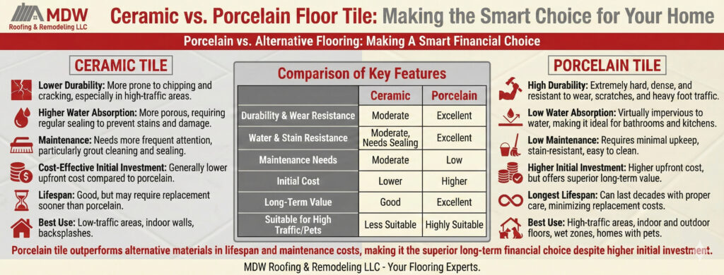Are Tile Floors Expensive? What Houston Homeowners Need to Know 2 MDW Roofing Remodeling LLC are tile floors expensive